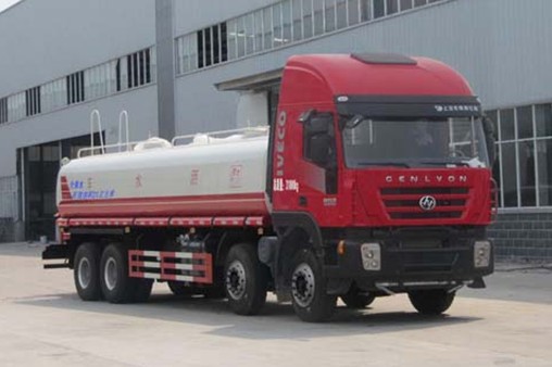 25噸灑水車多少錢_紅巖前四后八25噸綠化灑水車廠家價格