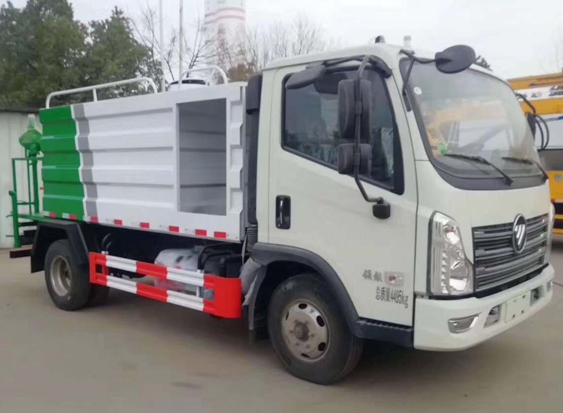 藍牌灑水車報價_國六福田時代領航5方藍牌抑塵車廠家價格
