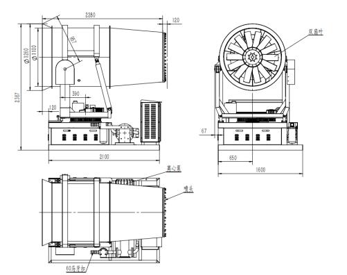 120米霧炮機尺寸圖 120米霧炮機尺寸圖
